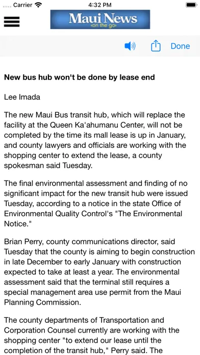 Capturas de tela do Maui News On The Go