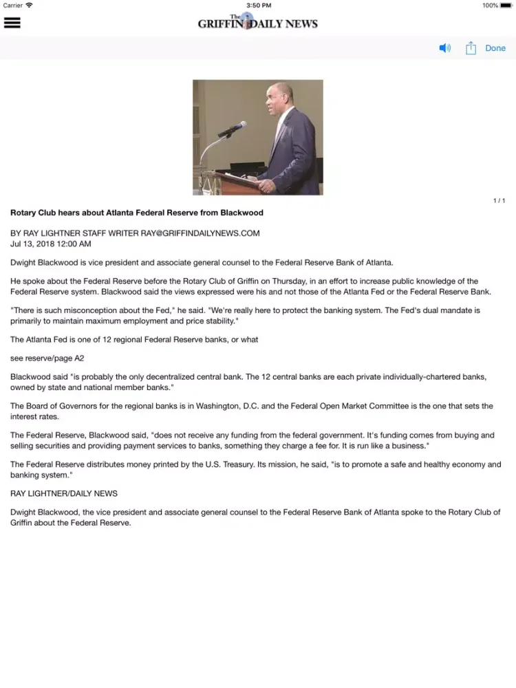 Capturas de pantalla de Griffin Daily News iPad 