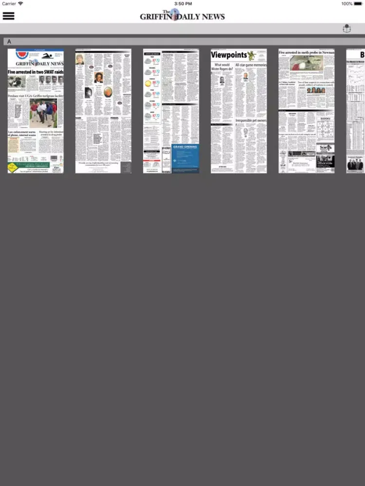 Capturas de pantalla de Griffin Daily News iPad 