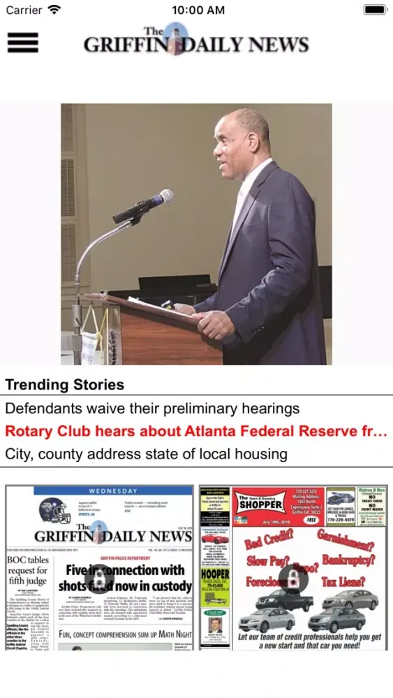 Capturas de pantalla de Griffin Daily News