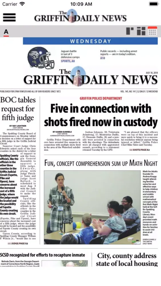 Capturas de pantalla de Griffin Daily News