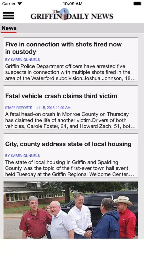 Capturas de pantalla de Griffin Daily News