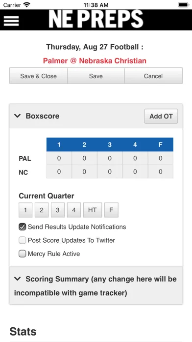 Capturas de pantalla de NE Preps Score Input