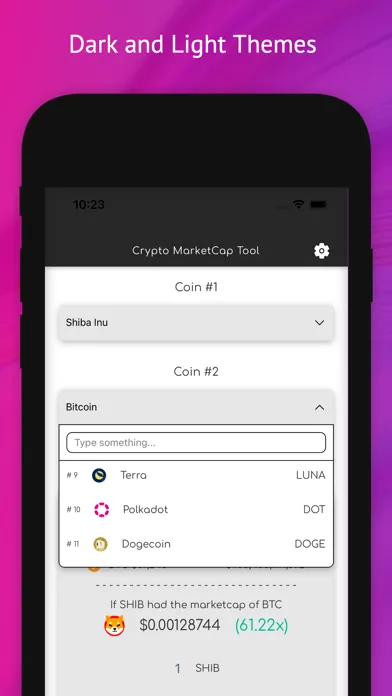 Capturas de pantalla de Crypto Market Cap Tool Convert