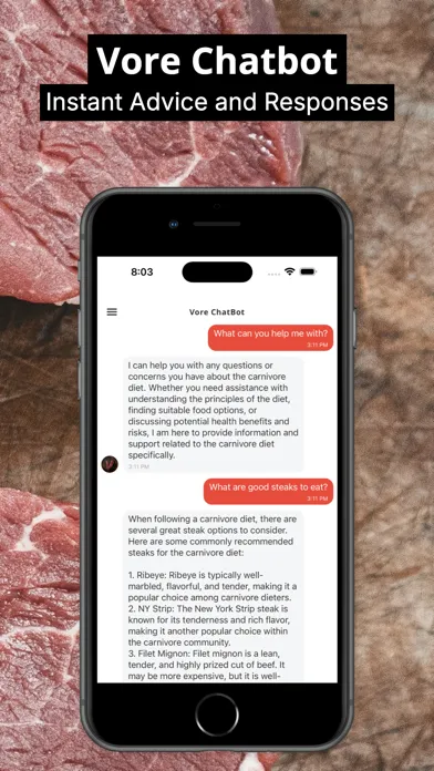 ภาพหน้าจอของ Vore: Carnivore Diet Tracker