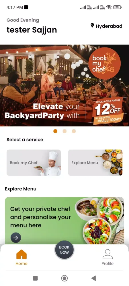 Screenshot di BookMyChef: Chefs & Catering