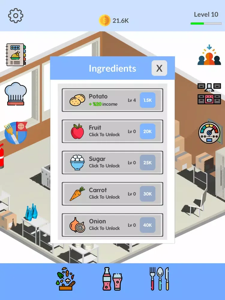 Idle Cook 3D iPad  Screenshots