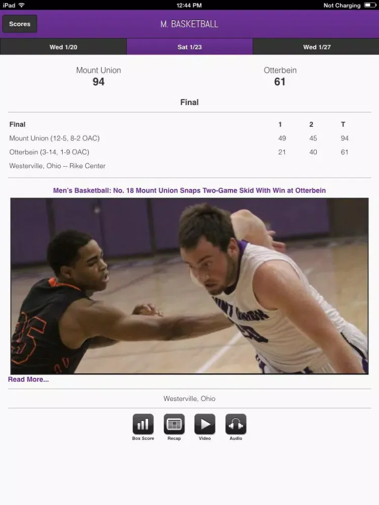 Mount Union Front Row iPad  스크린샷