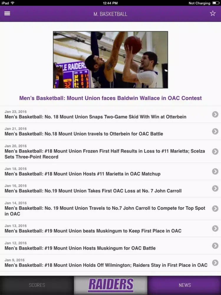 Mount Union Front Row iPad  스크린샷