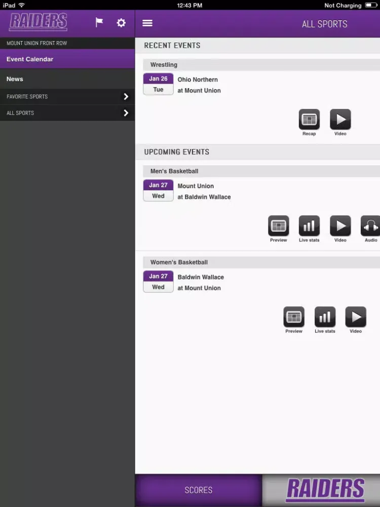 Mount Union Front Row iPad  스크린샷