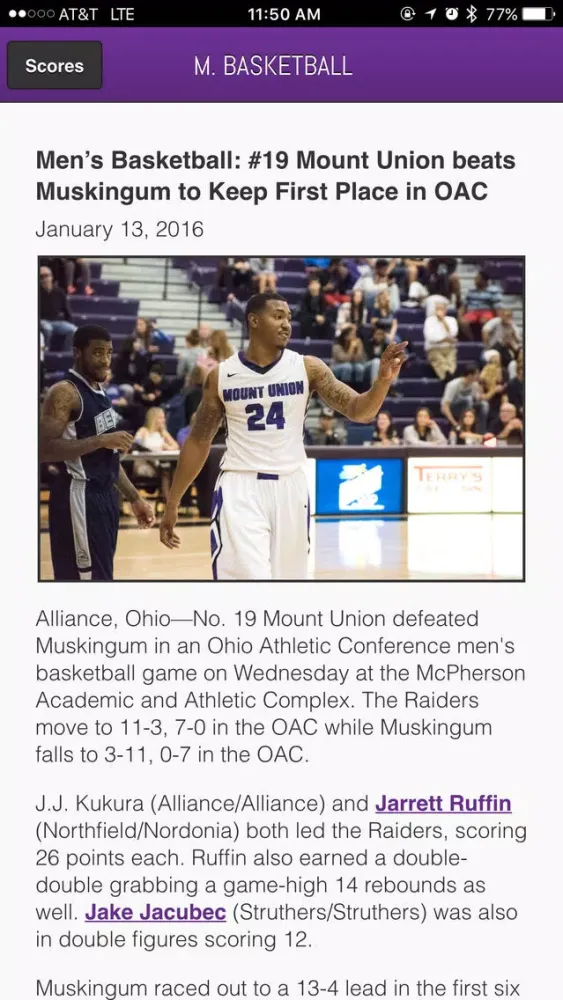 Mount Union Front Row 스크린샷
