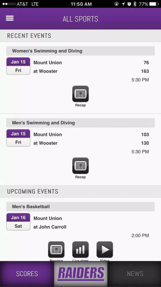 Mount Union Front Row 스크린샷
