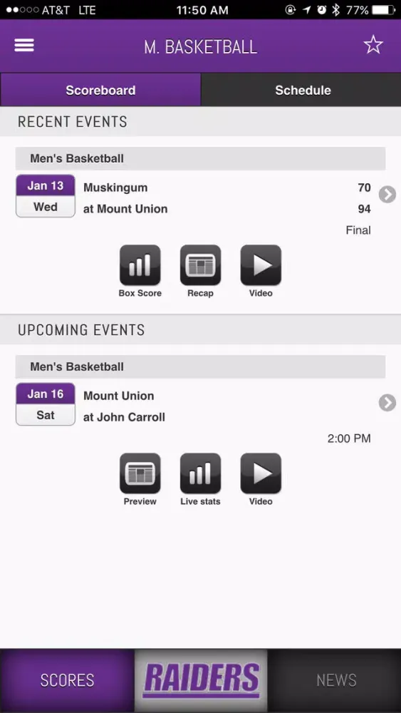 Mount Union Front Row 스크린샷