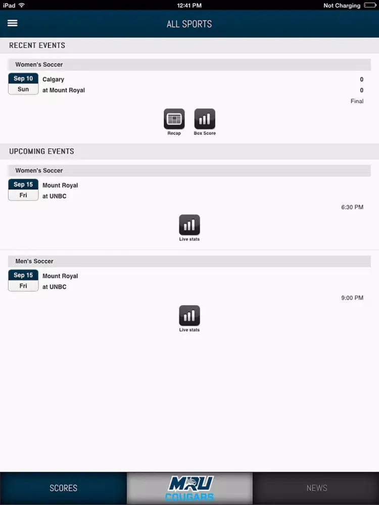 COUGNATION Front Row iPad 应用截图