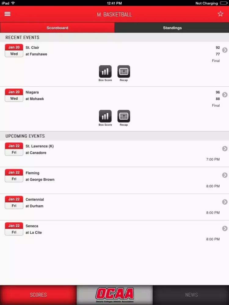 OCAA Front Row iPad  スクリーンショット