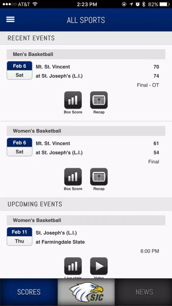 SJC Golden Eagles Front Row 스크린샷