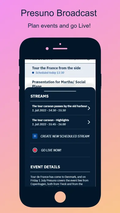 Tangkapan skrin Presuno Broadcast