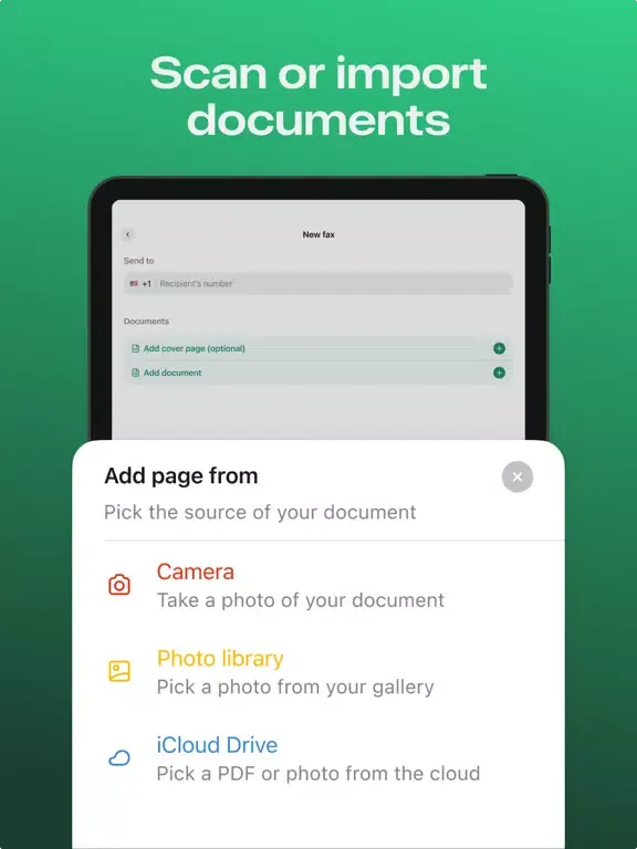 Tangkapan layar Fax From Mobile - Send Faxes iPad 