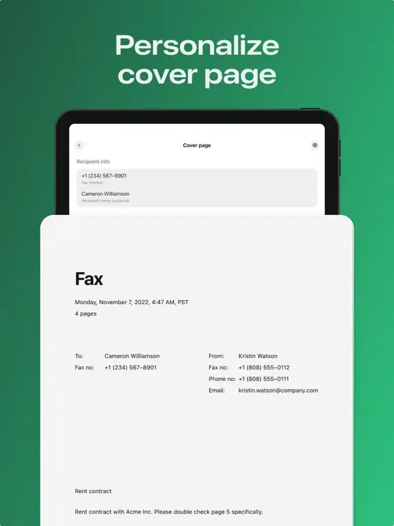 Tangkapan layar Fax From Mobile - Send Faxes iPad 
