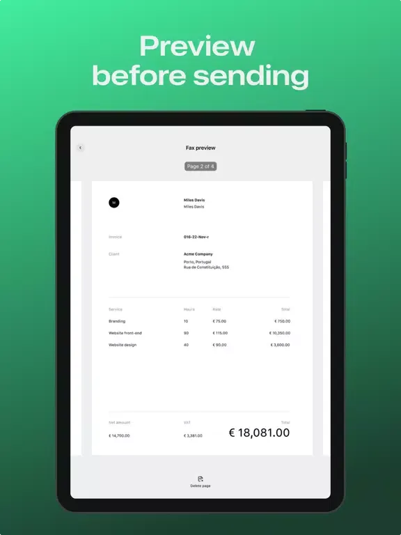 Tangkapan layar Fax From Mobile - Send Faxes iPad 