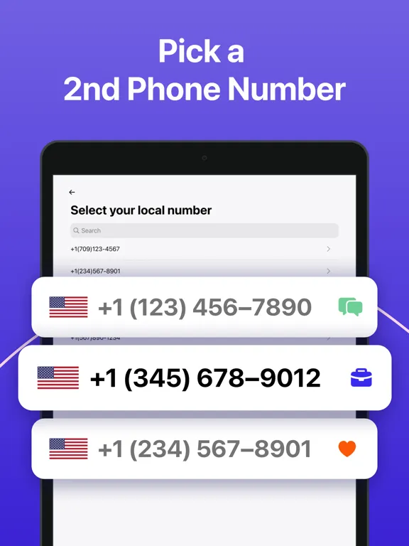 Second Phone Number ™ 2nd Line iPad Screenshots