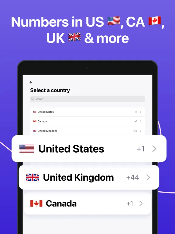 Second Phone Number ™ 2nd Line iPad Screenshots