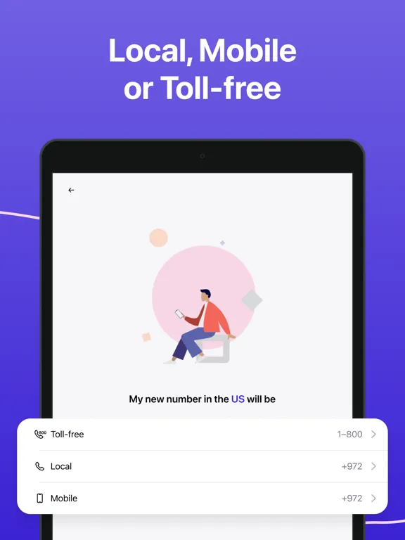 Second Phone Number ™ 2nd Line iPad Screenshots