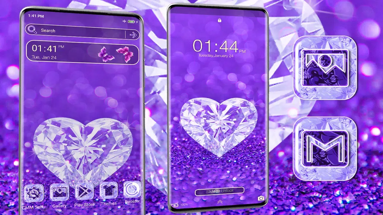 Blue Diamond Glitter Theme 스크린샷