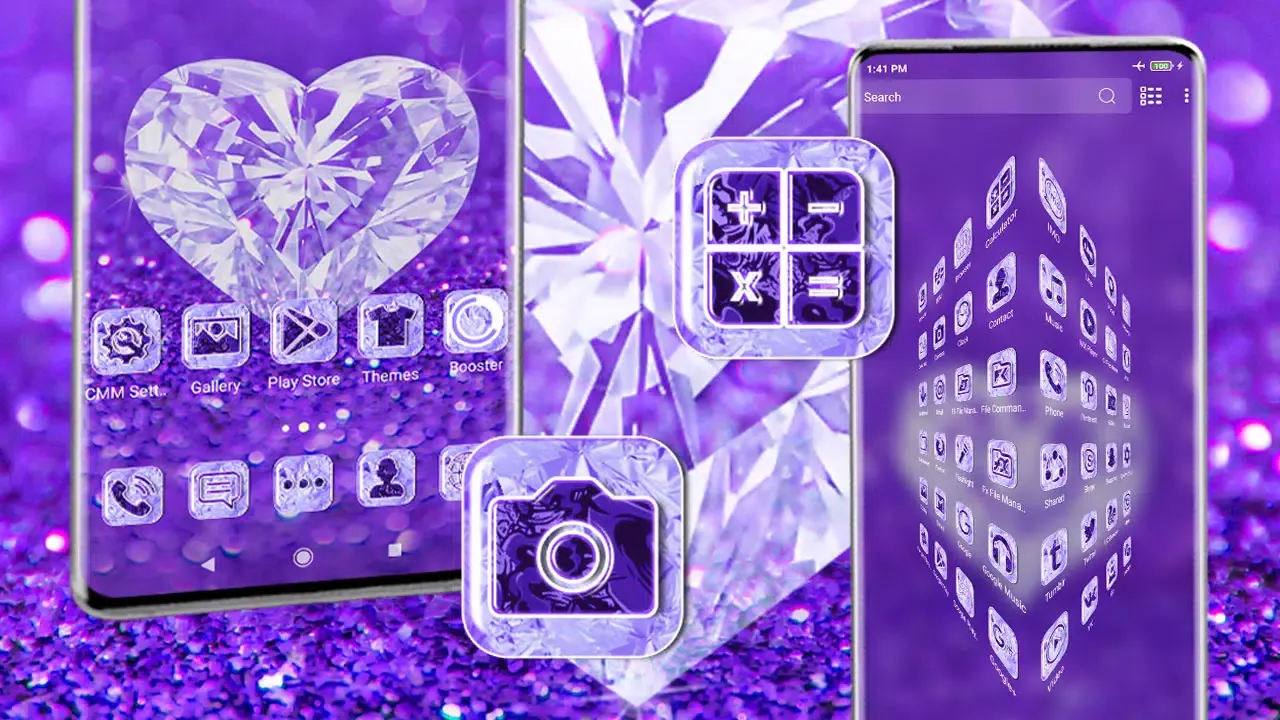 Blue Diamond Glitter Theme 스크린샷