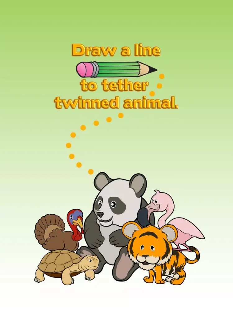 Draw a line to tether twinned animal. iPad  Screenshots