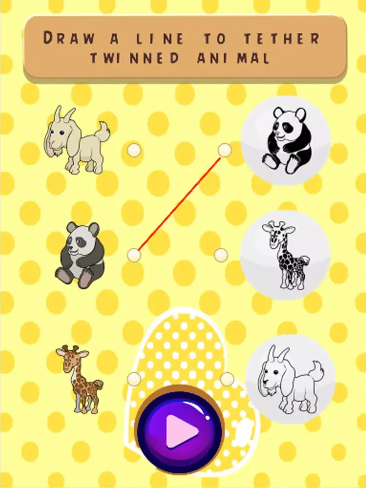 Draw a line to tether twinned animal. iPad  Screenshots