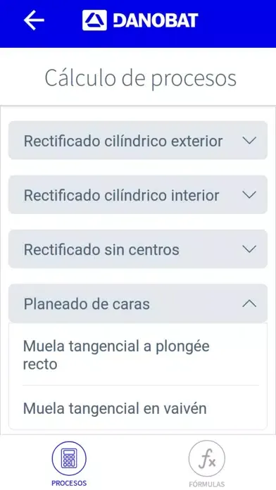 Capturas de tela do Danobat Grinding Calculator