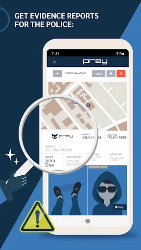 ภาพหน้าจอของ Prey: Find My Phone & Security