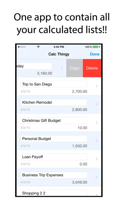 Calc Thingy - Calculate your lists Screenshots
