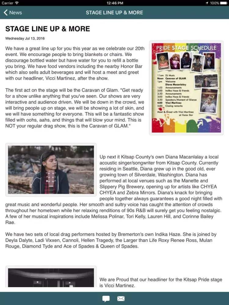 Ảnh chụp màn hình của Kitsap Pride iPad 