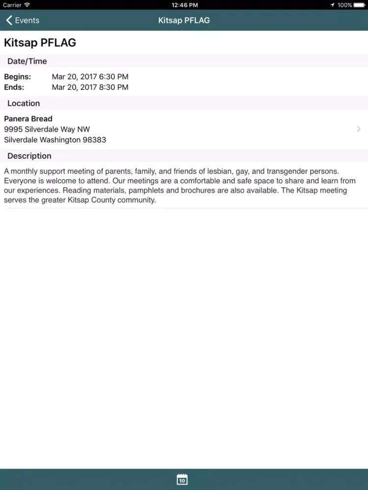 Ảnh chụp màn hình của Kitsap Pride iPad 