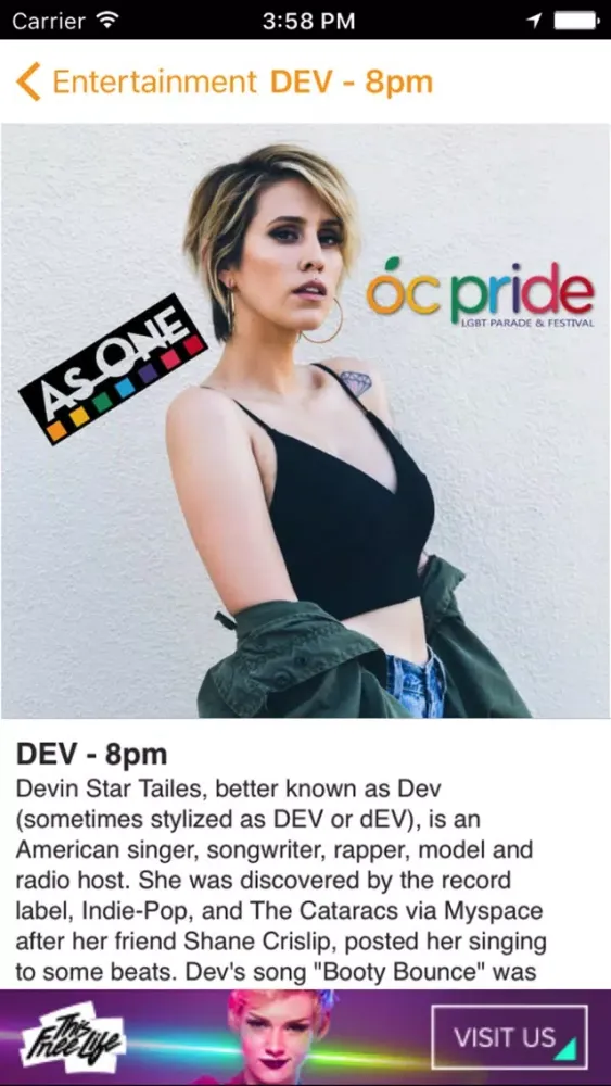 Capturas de tela do Orange County Pride