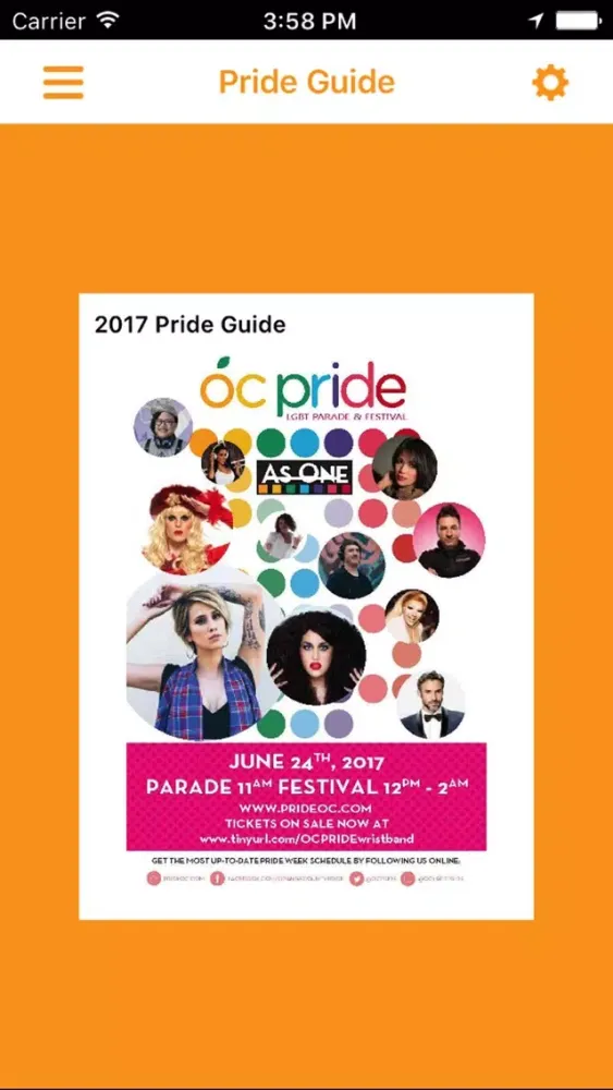 Capturas de tela do Orange County Pride