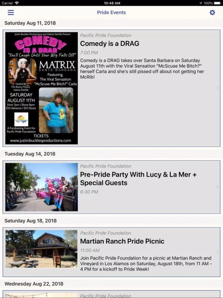 Pacific Pride Festival iPad  스크린샷