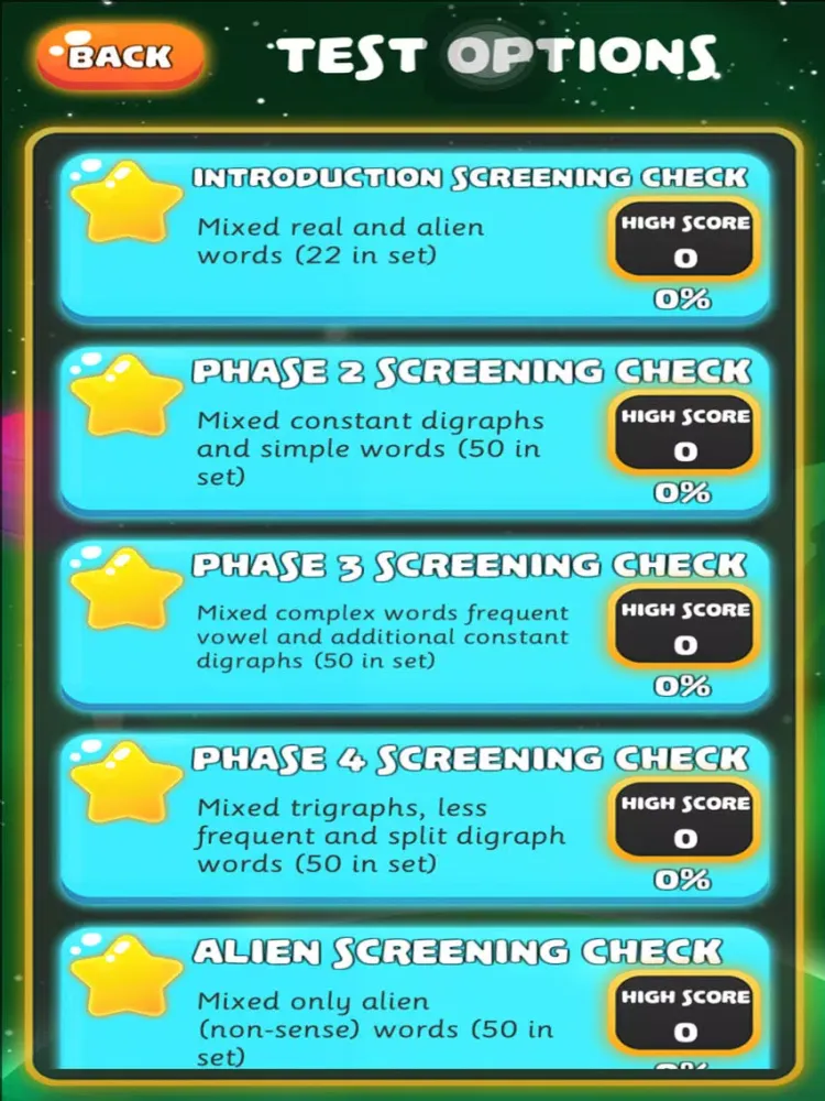 ภาพหน้าจอของ Zat Phonics Screening Check iPad 