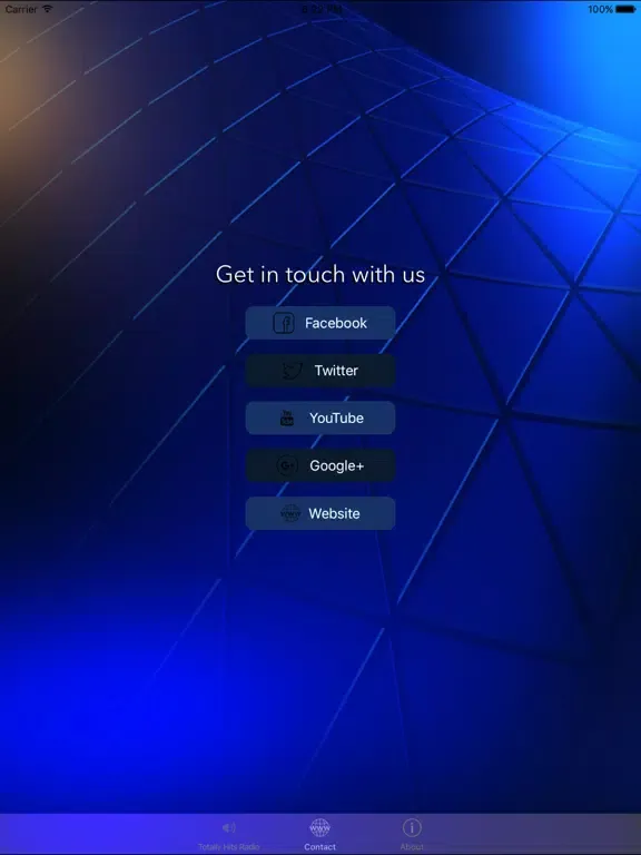 Tangkapan layar Totally Hits Radio iPad 