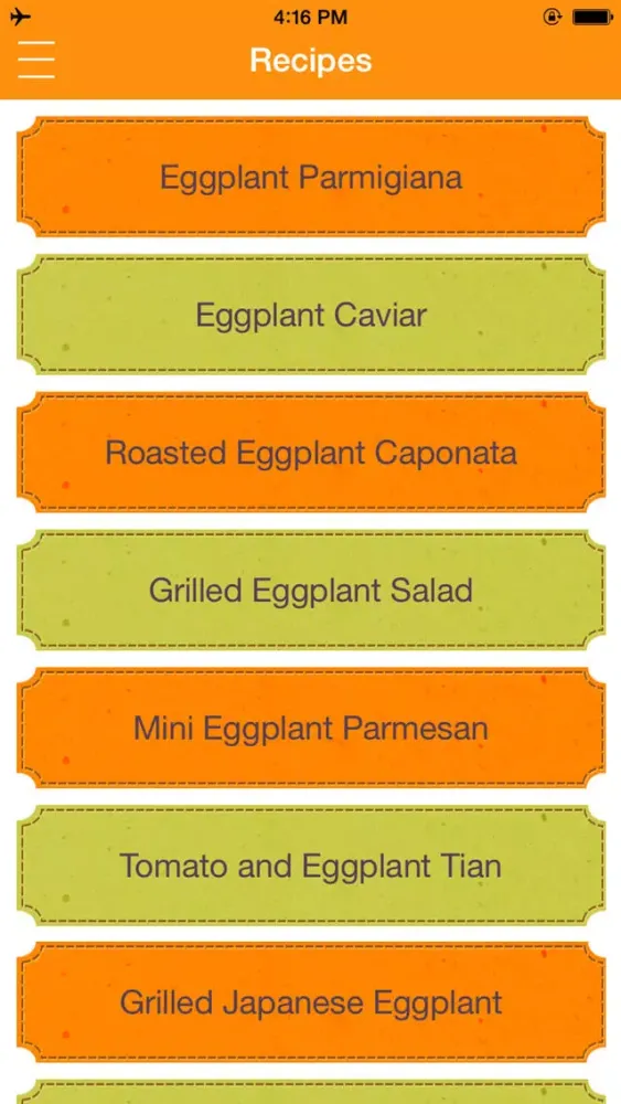 Zrzuty ekranu Eggplant Recipes App