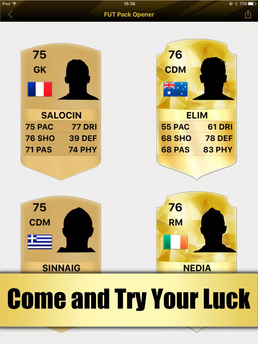 ภาพหน้าจอของ FUT Pack Opener iPad 