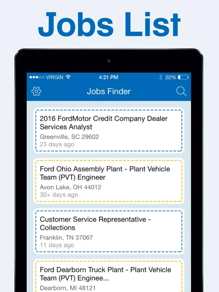 Capturas de tela do Jobs Finder for Ford Motor Company iPad 