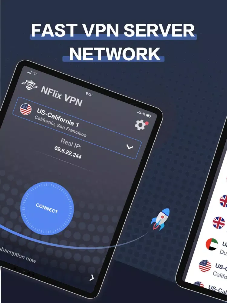 Скриншоты Nflix VPN: Fast WiFi VPN Proxy iPad 