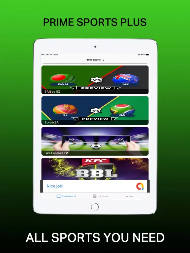 Prime Sports Plus iPad 应用截图