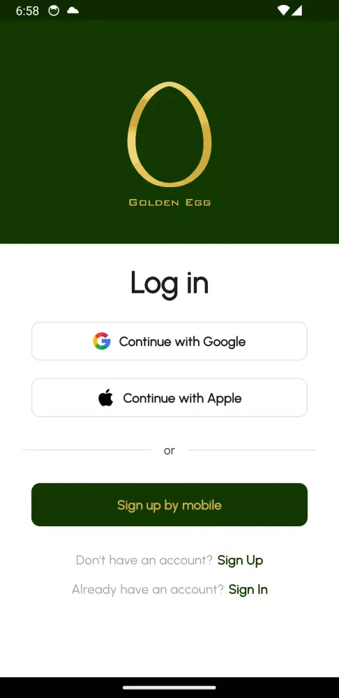 Tangkapan layar GoldenEgg