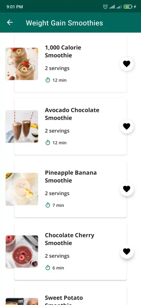 Weight Gain Smoothie Recipes Screenshots