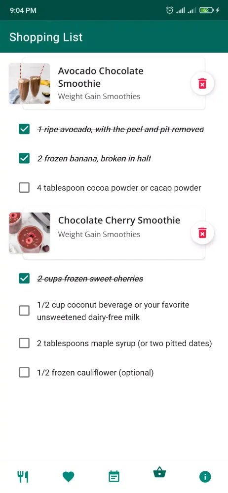 Weight Gain Smoothie Recipes Screenshots