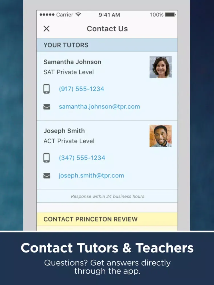Capturas de tela do Princeton Review for Parents iPad 